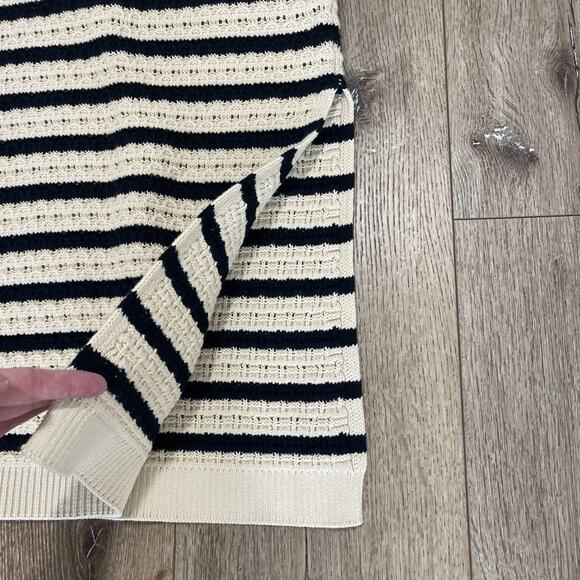 House of Harlow 1960 Tan Black Stripe Crochet Halter Midi Dress Size Small Boho - Picture 3 of 13